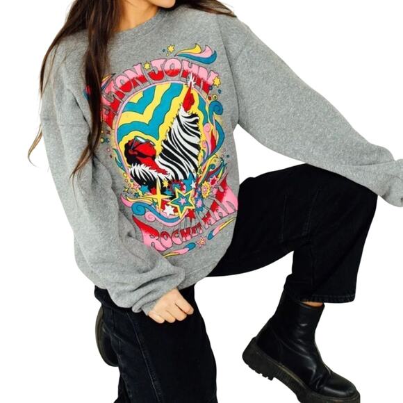 DAYDREAMER Elton John Rocket Man BF Crew Neck Sweatshirt, New with Tag $136 - Picture 12 of 14